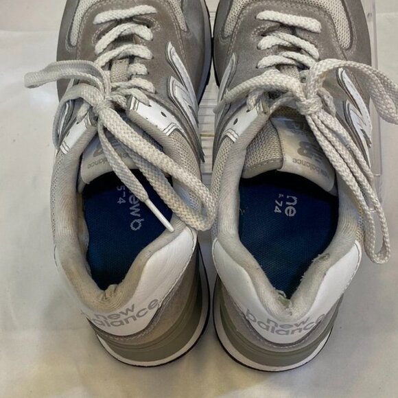 New Balance Classic 574 Suede Mesh Lace Up Sneakers Gray White Women’s 8 - Picture 13 of 15